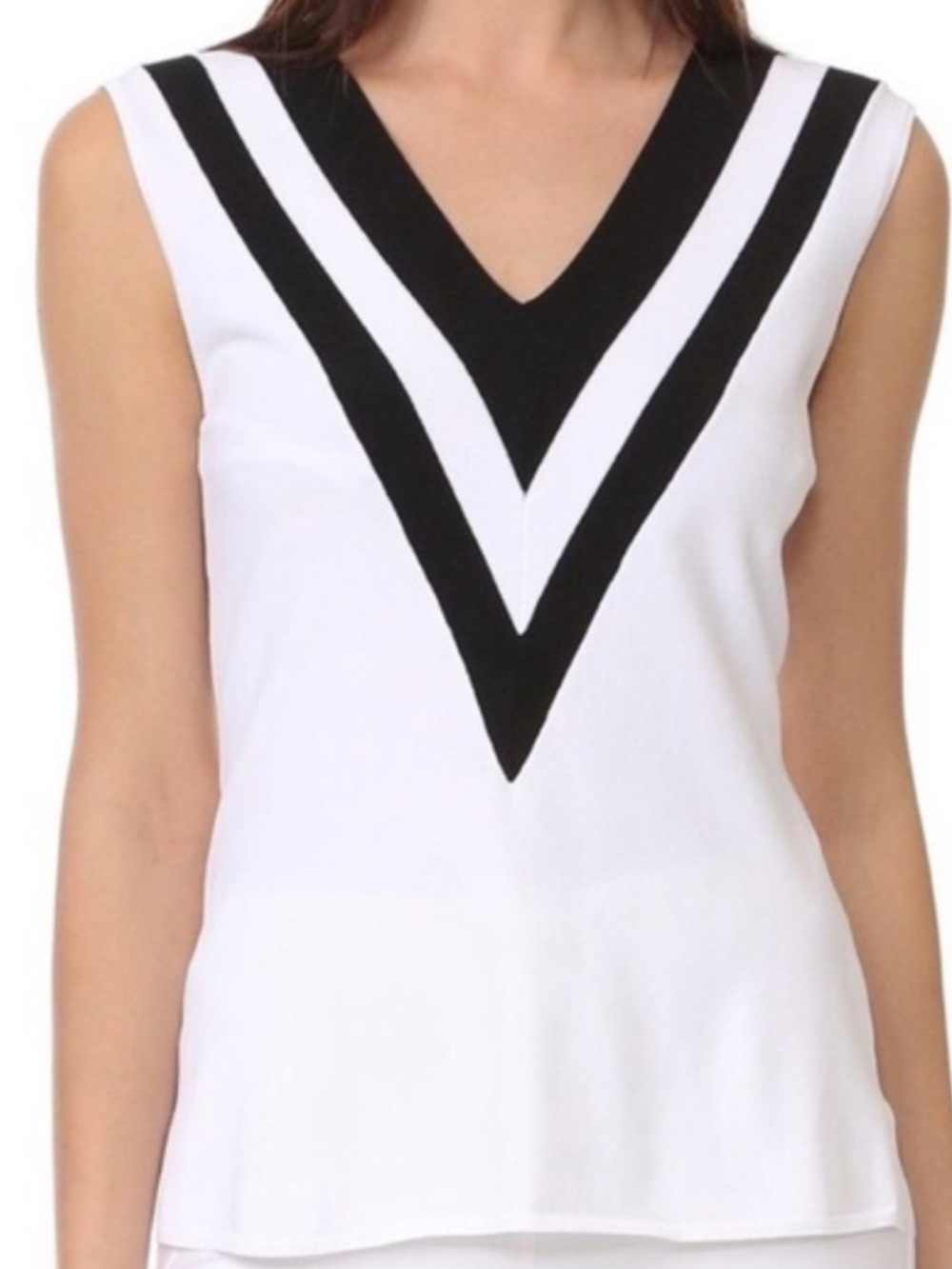 rag & bone Daphne VNeck Stripped Tank White Tank Top
